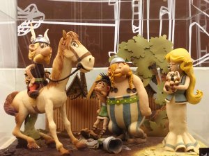 Asterix and Obelix created with chocolate- Chocolate museum Barcelona