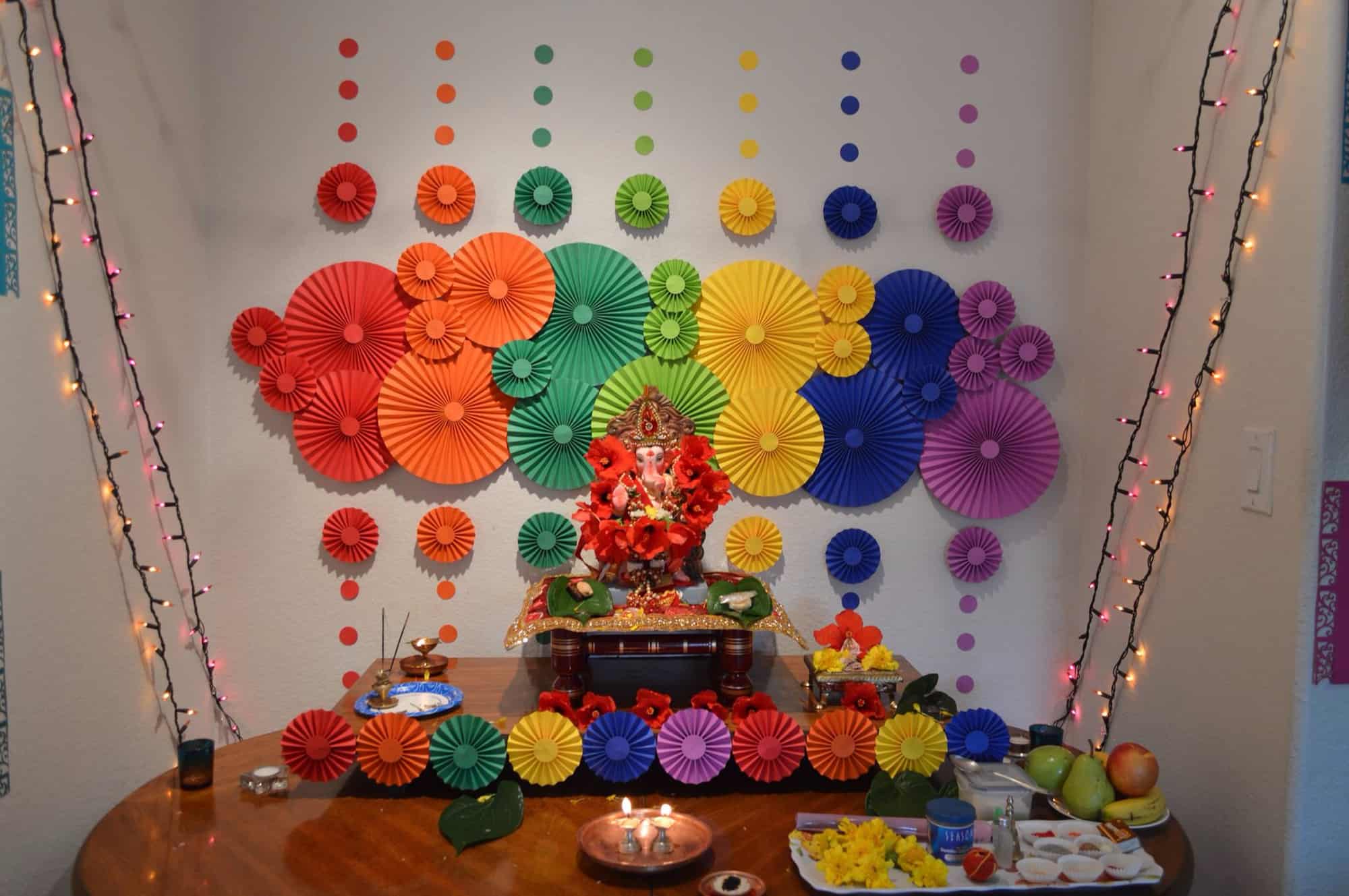 Home Decoration For Ganesh Festival : Ganpati Decoration Ideas at Home