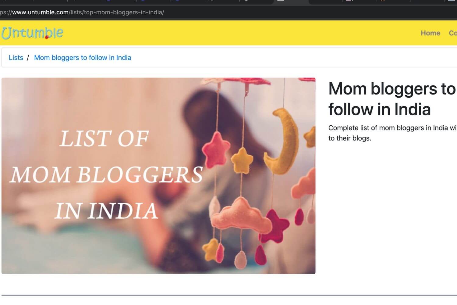 Mom bloggers in India