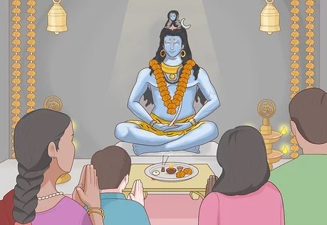 Worshipping Lord Shiva
